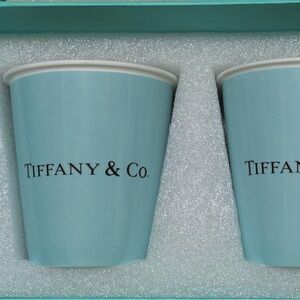 Tiffany & Co Two Coffee Cups Bone China In Box